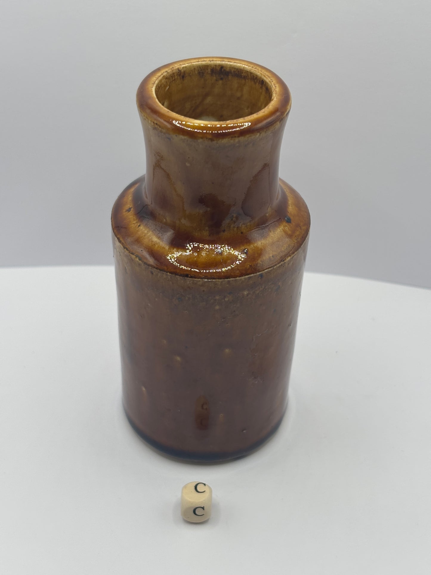 Old stoneware blacking pot (C)