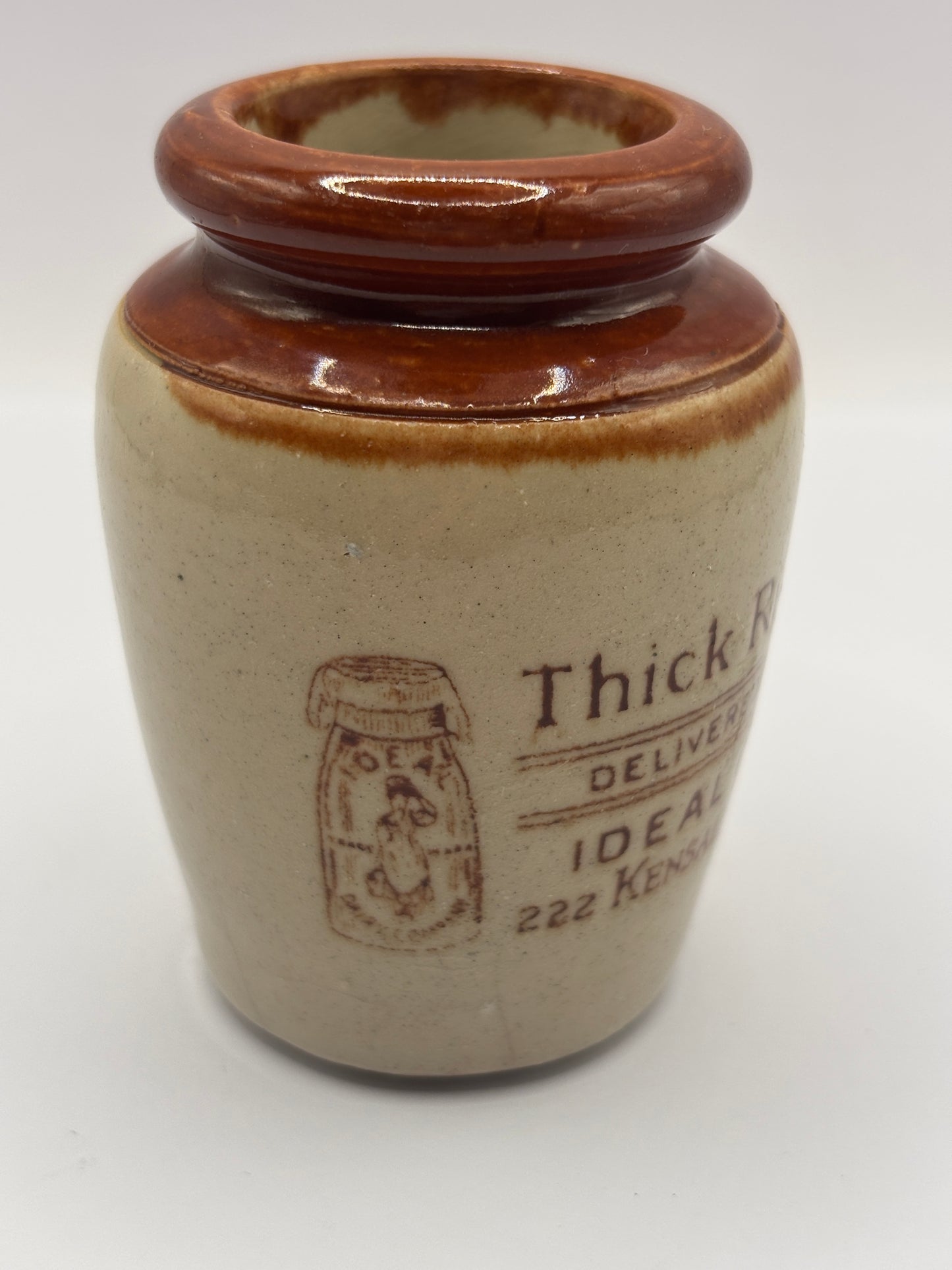Old advertising cream pot, Ideal dairy. Rich thick cream 7cms