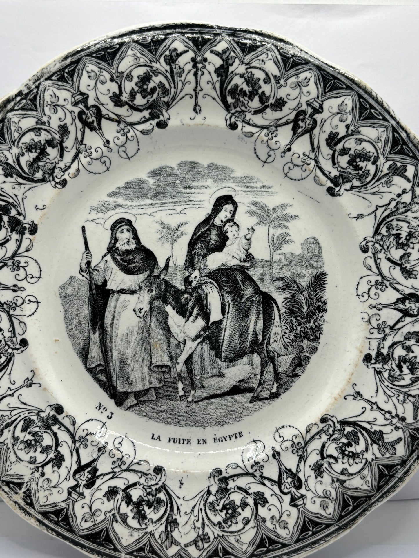 Antique french porcelain plate, mid 19th century