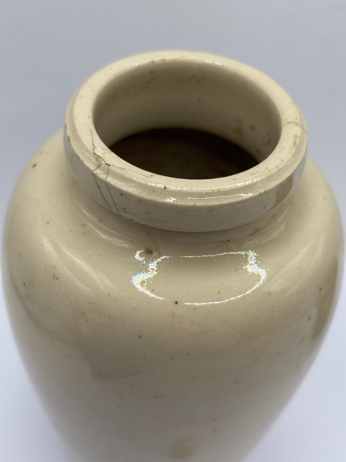 Old advertising stoneware Virol pot, 13.5cms (F)