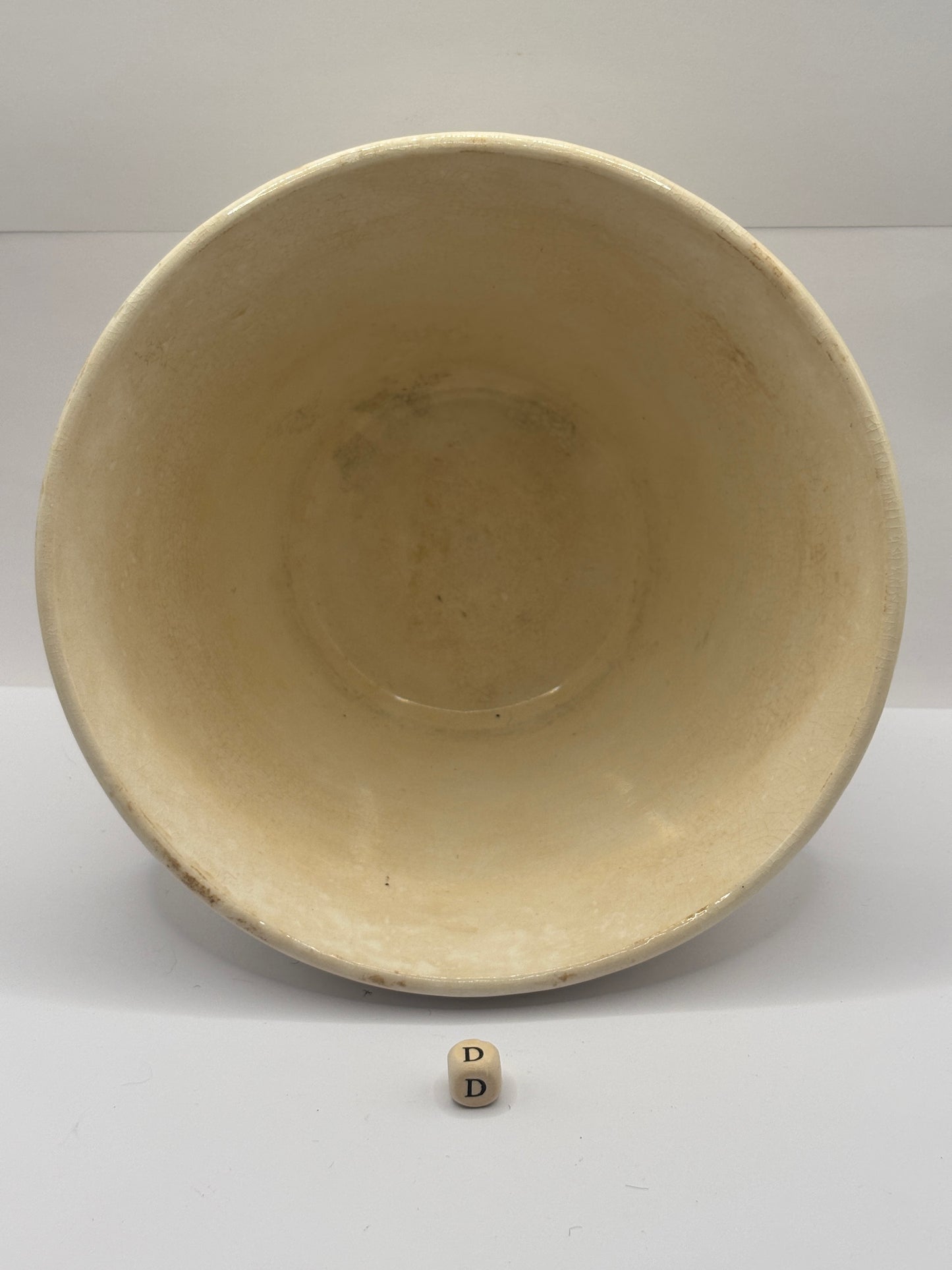 vintage pudding bowl (D) stained & crazed