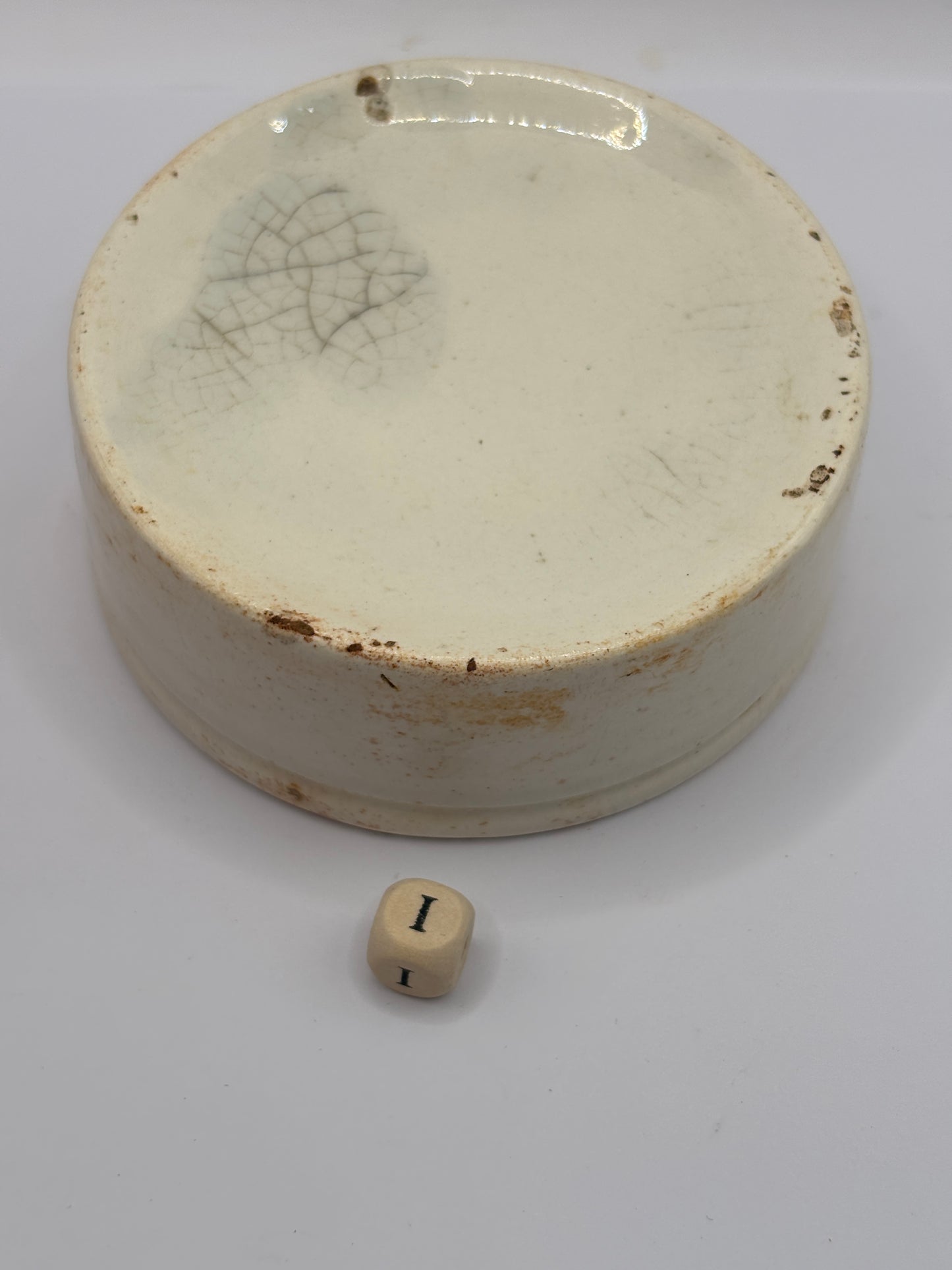 Old plain stoneware meat paste pot (i)