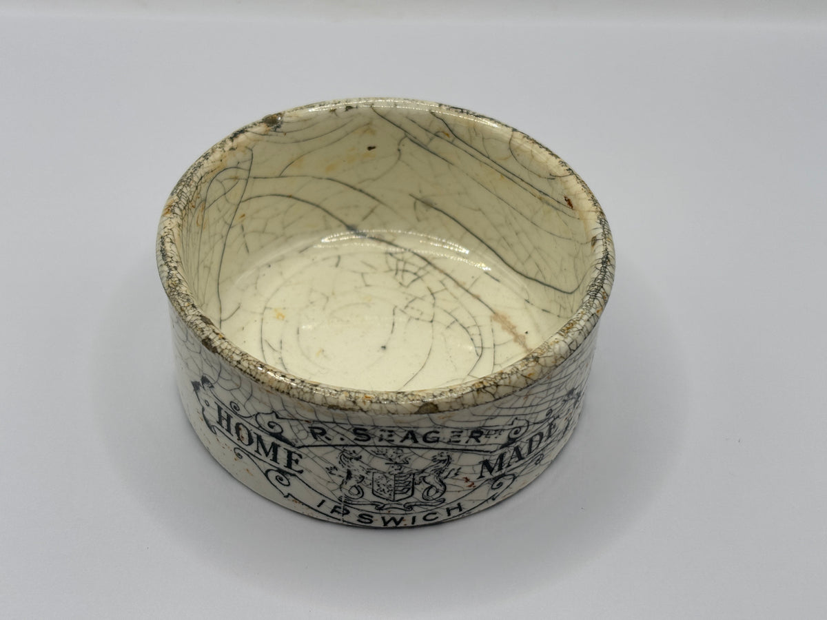 Old advertising meat paste pot, Seagers home made