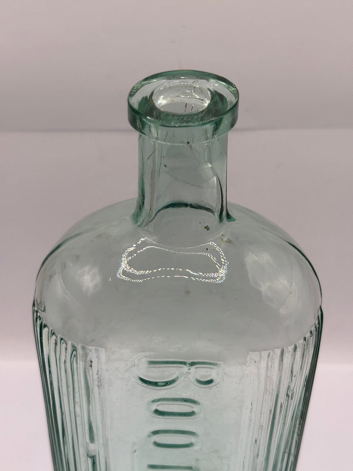 Old large aqua glass Boots Cash Chemists poison bottle 20cms