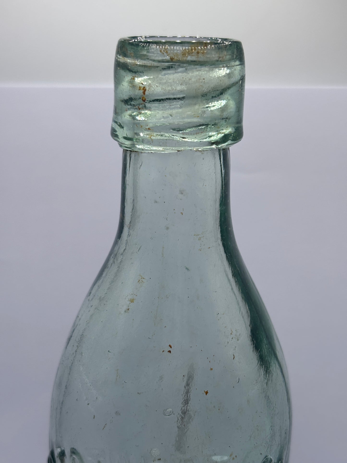 Old aqua glass Stotherts beer bottle