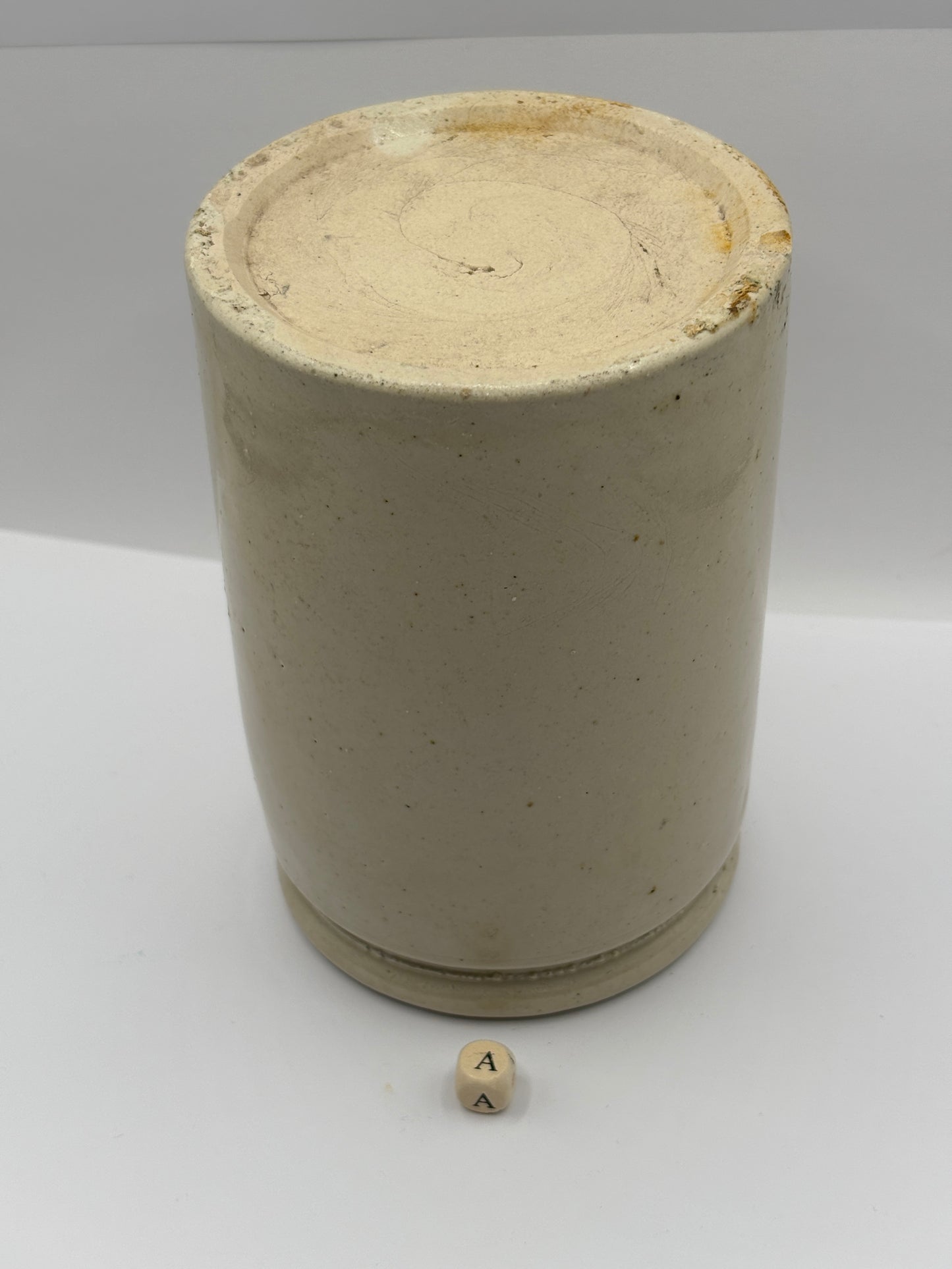 Old 2lb rolled top stoneware jam & marmalade pot (a)