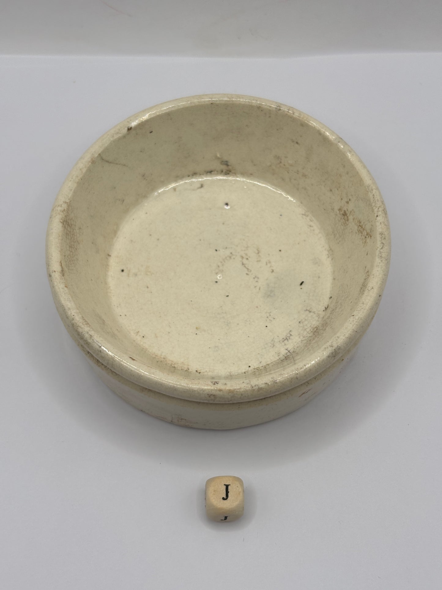 Old plain stoneware meat paste pot, potted meat (J)