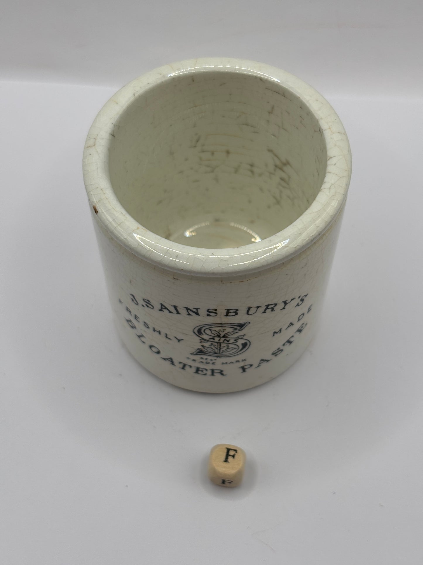 Old sainsburys advertising pot, Bloater paste (f)