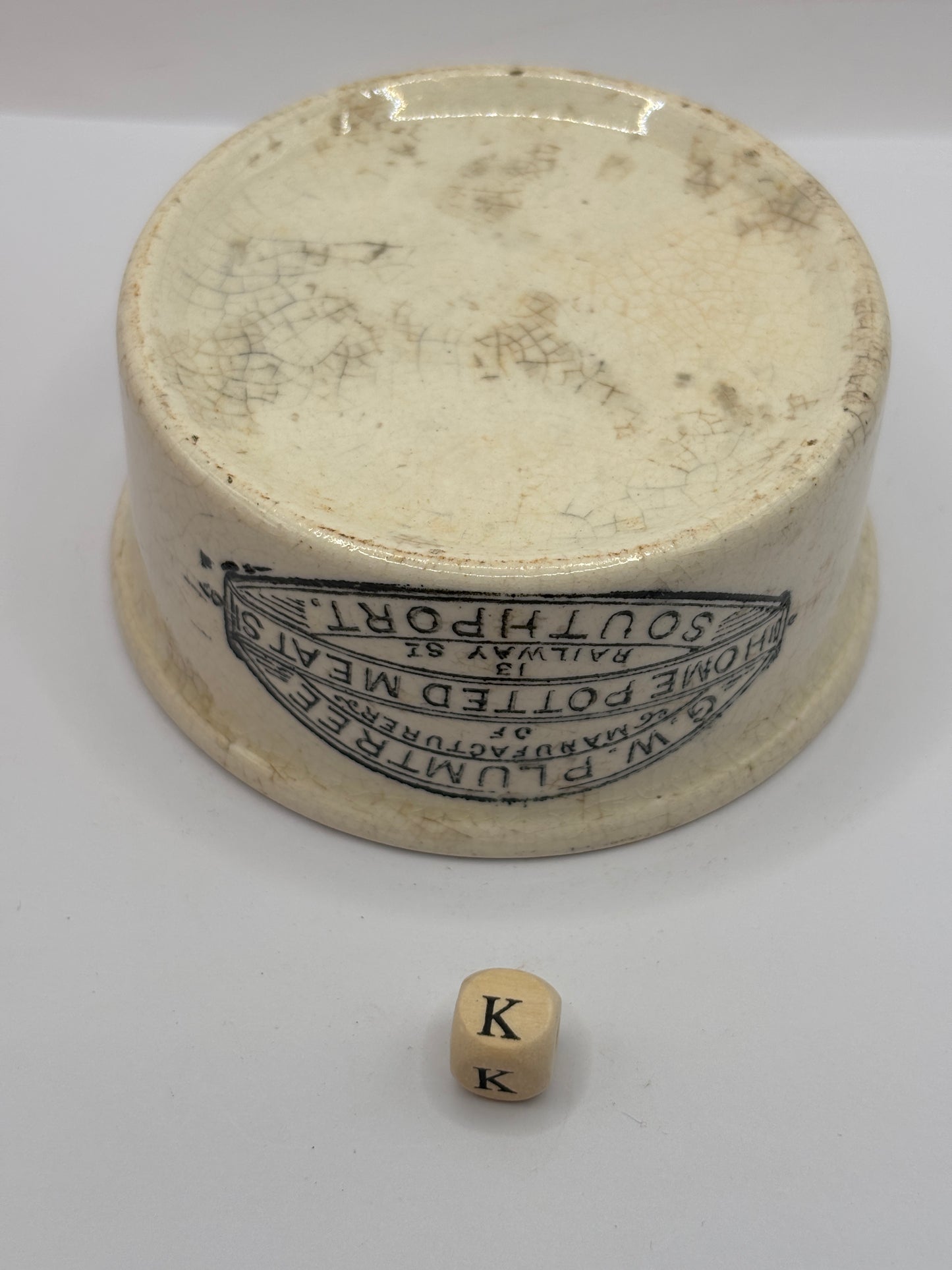 Old Plumtree advertising meat paste pot (k)