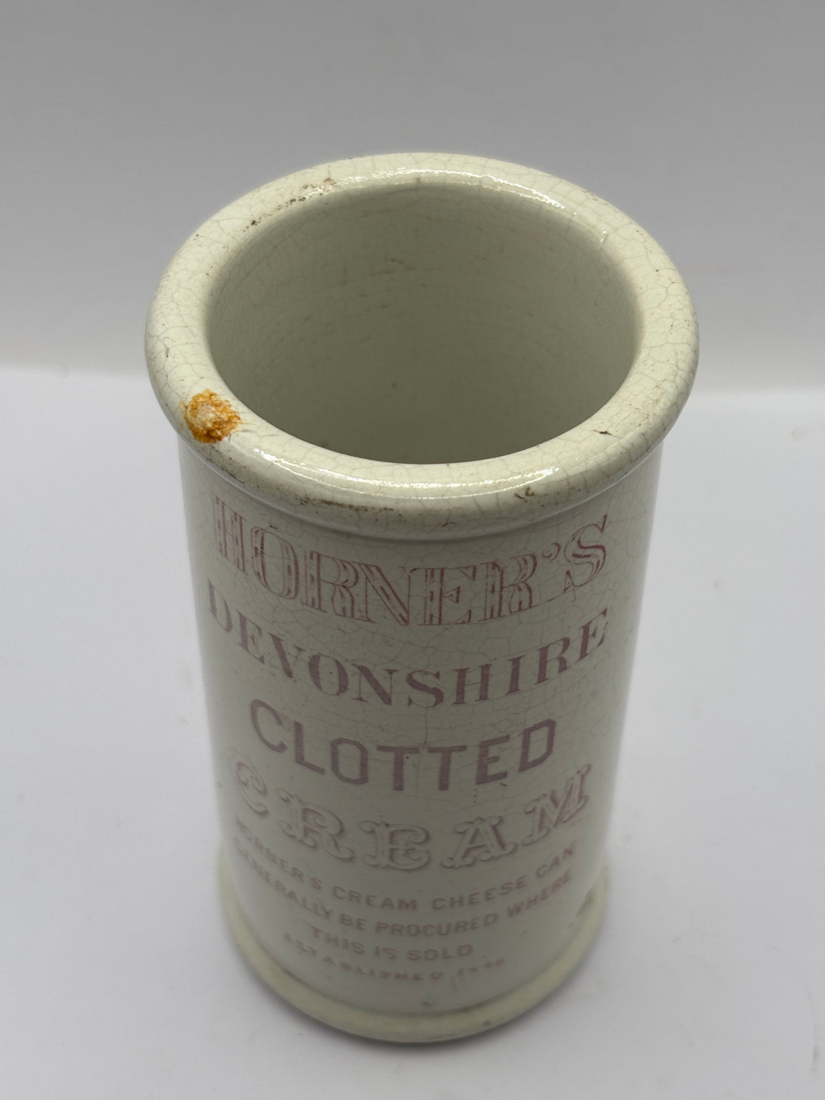 Old advertising clotted cream Jar, Horners devonshire clotted cream