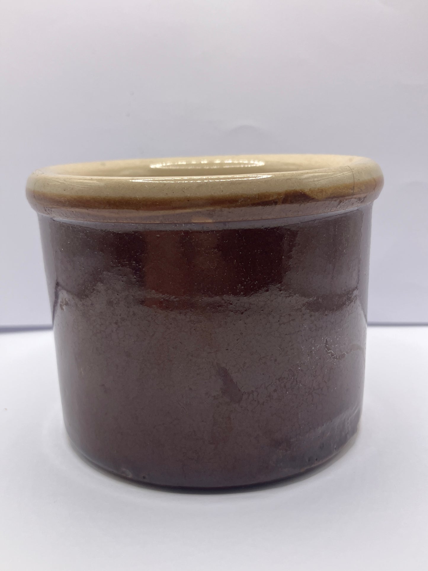 Small brown stoneware pot