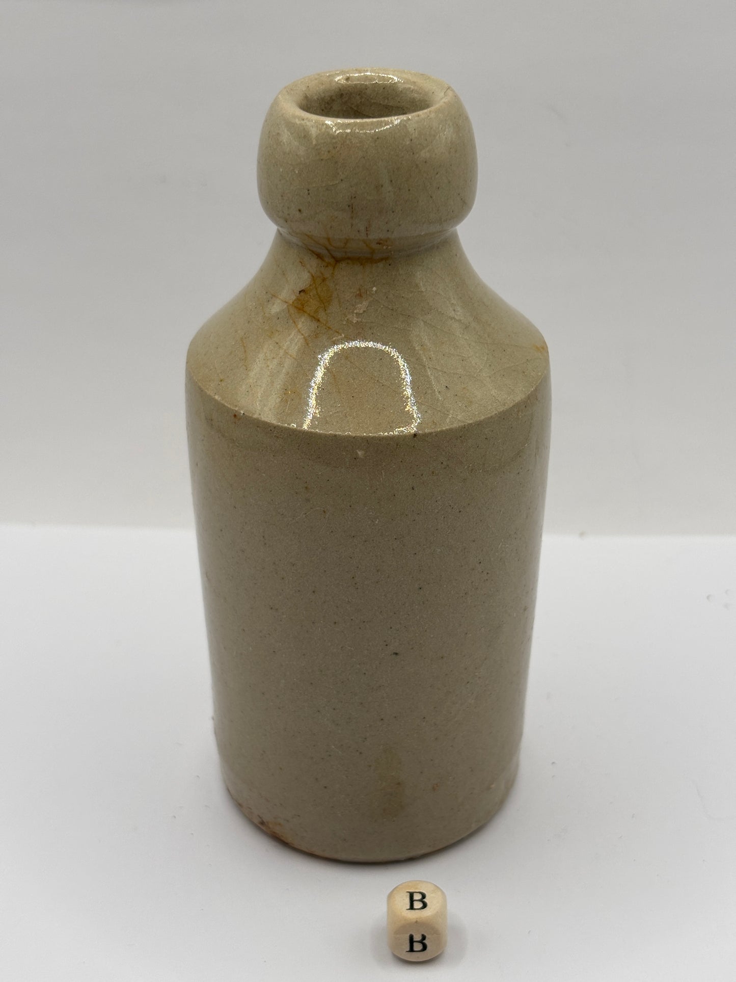Old small plain stoneware ginger beer bottle (B) 13cms