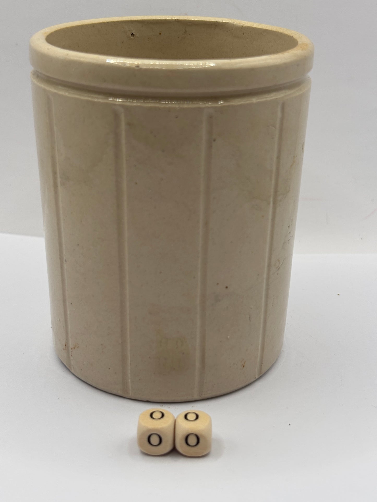 Old 1lb ribbed stoneware jam pot (oo) Hartleys