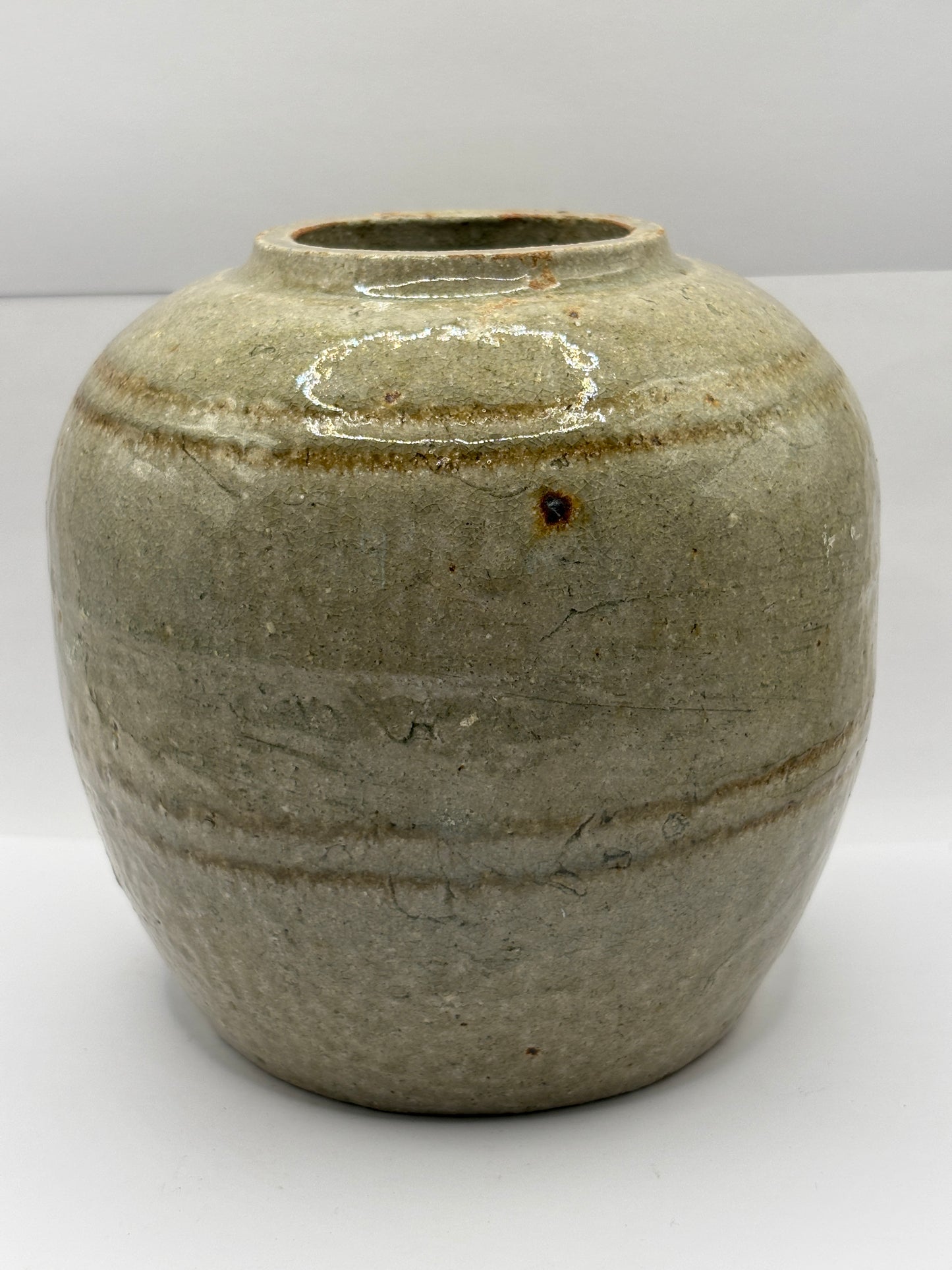Old large stoneware chinese ginger jar 15cms