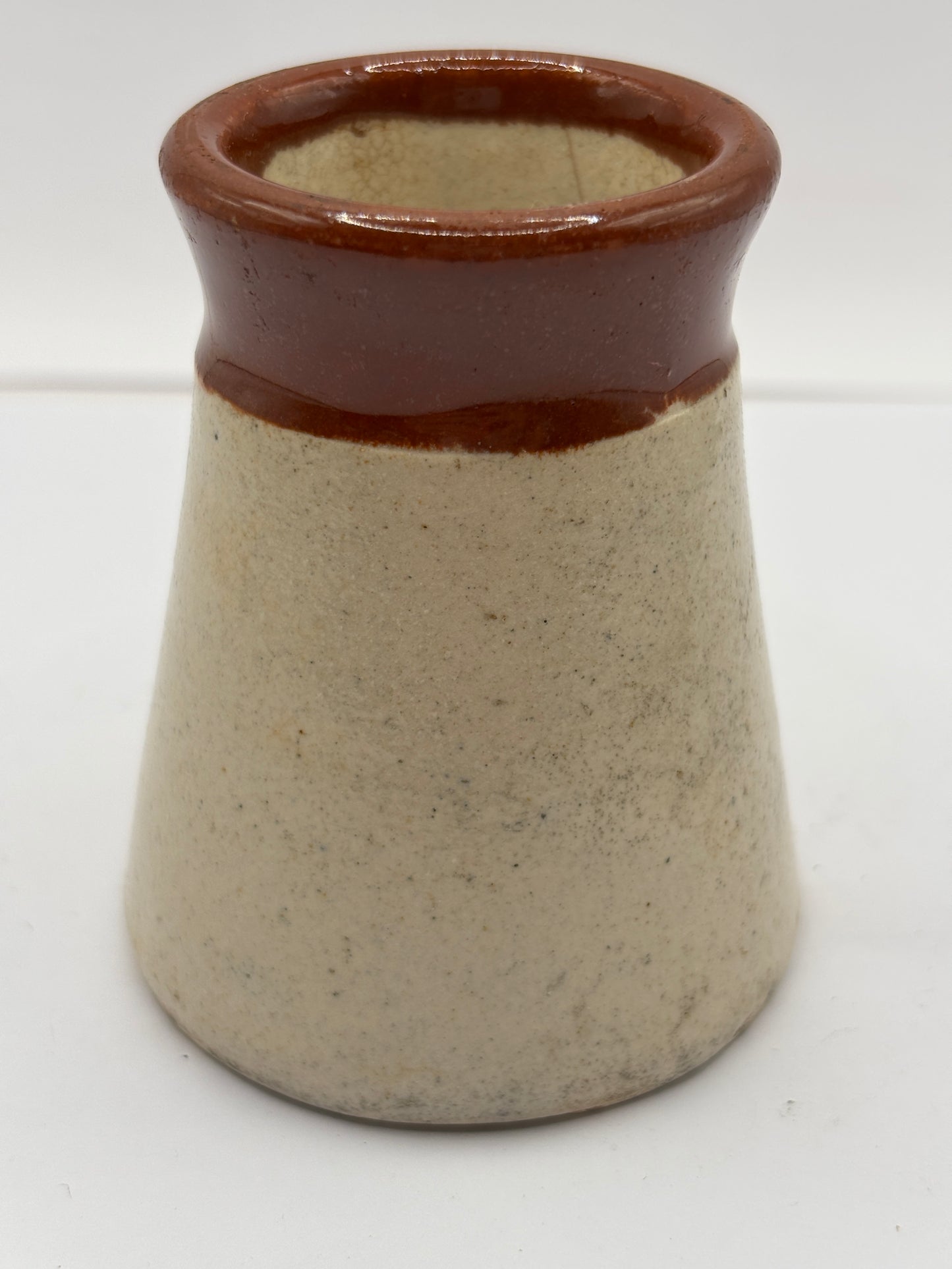 Old stoneware advertising cream pot, Lancashire hygienic dairies. Hairlines