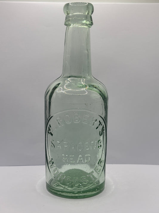 Old Worcester beer bottle, Saragens head Worcester