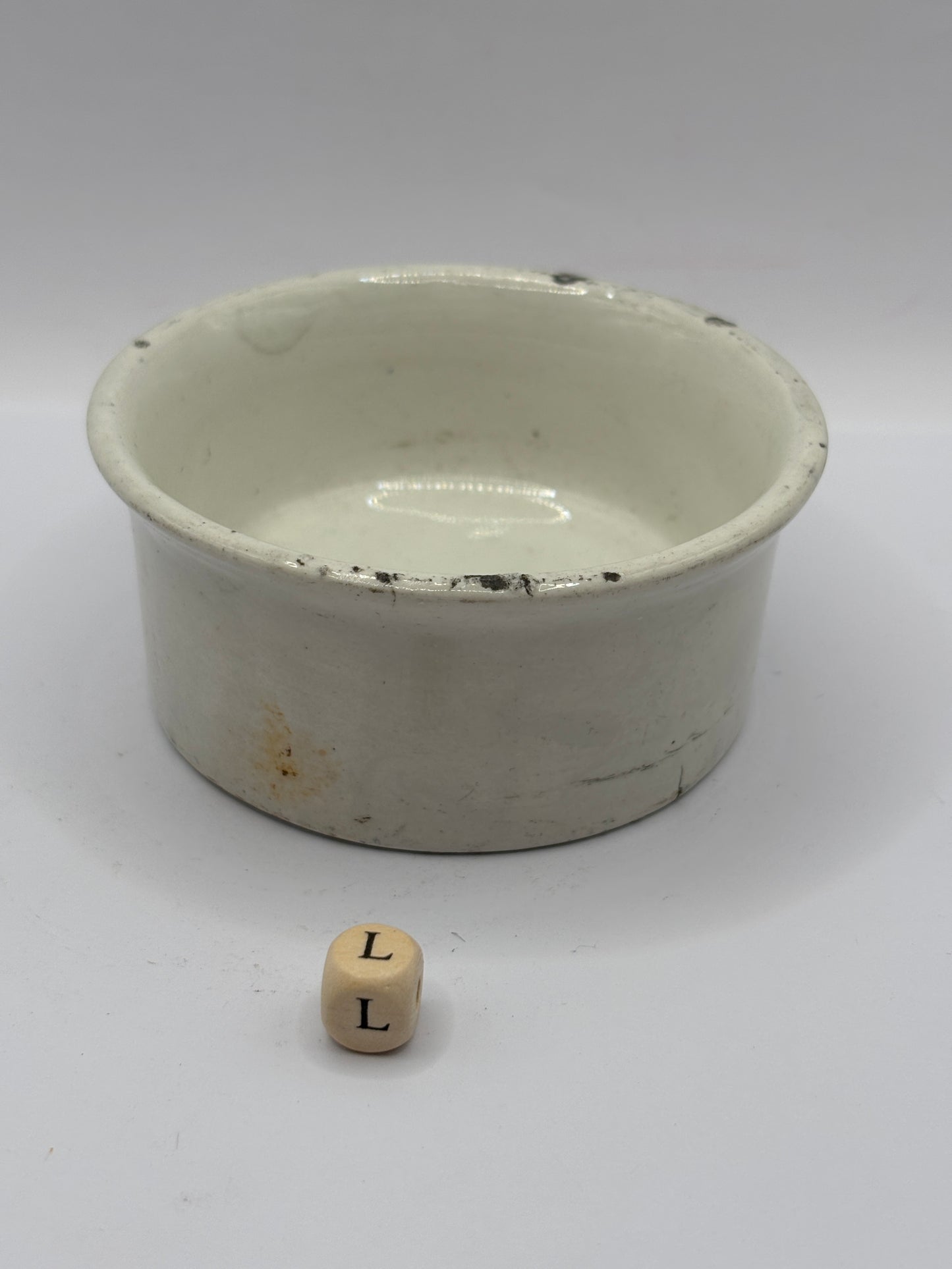 Old advertising meat paste pot, Mrs Moors (L)