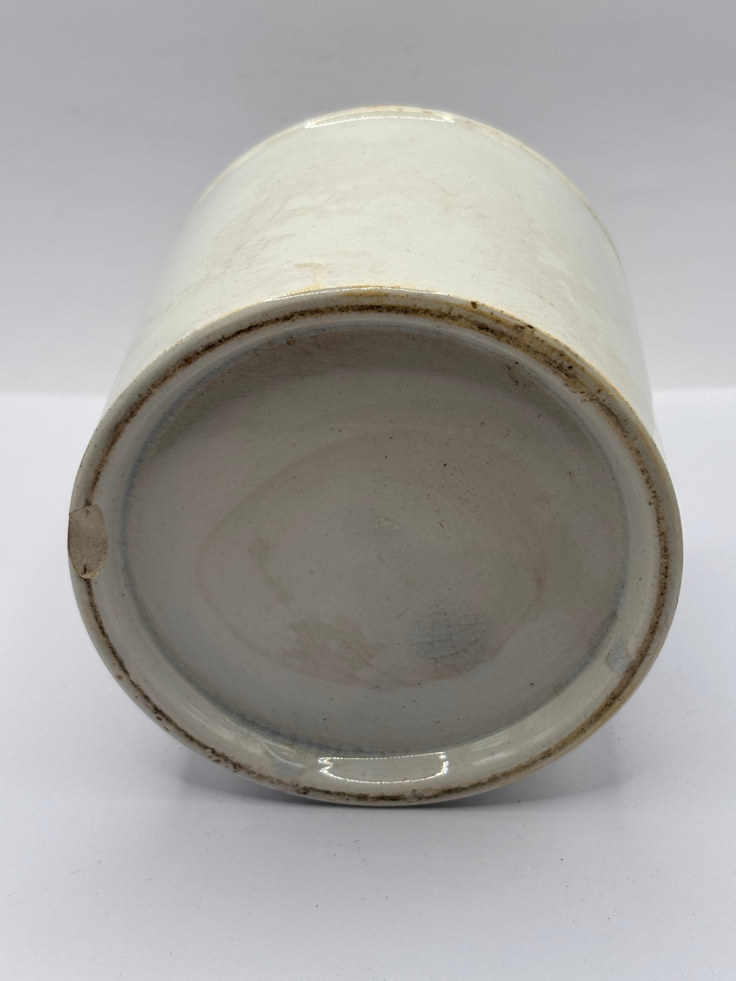 Old white stoneware marmalade jar