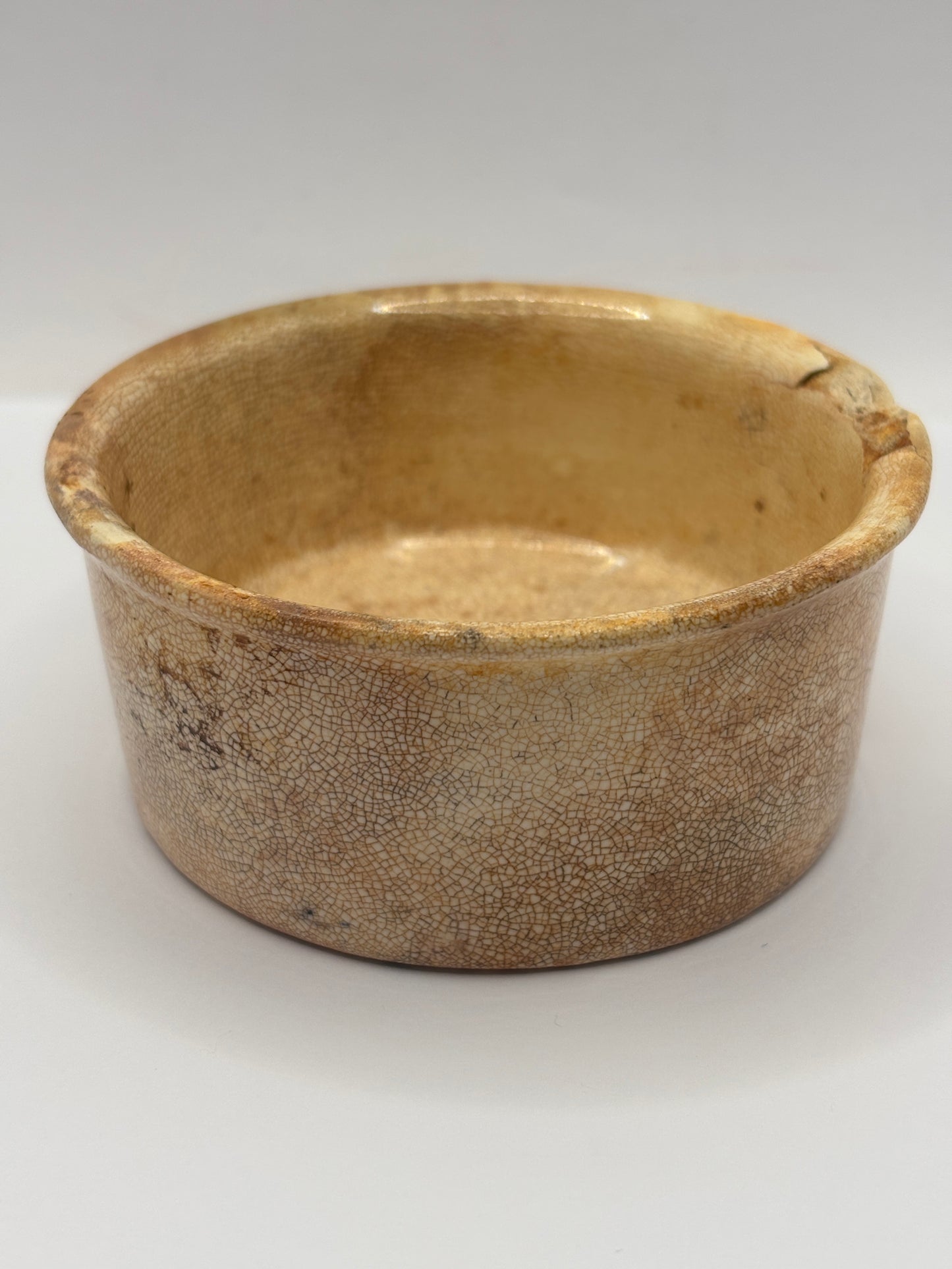 Old Plumtree advertising meat paste pot. Damaged
