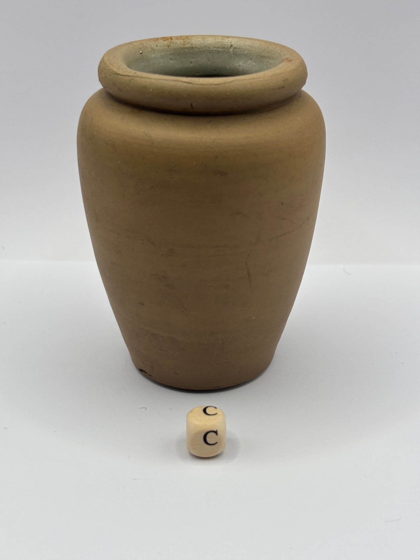 Old stoneware cream pot, Medova cream (c)