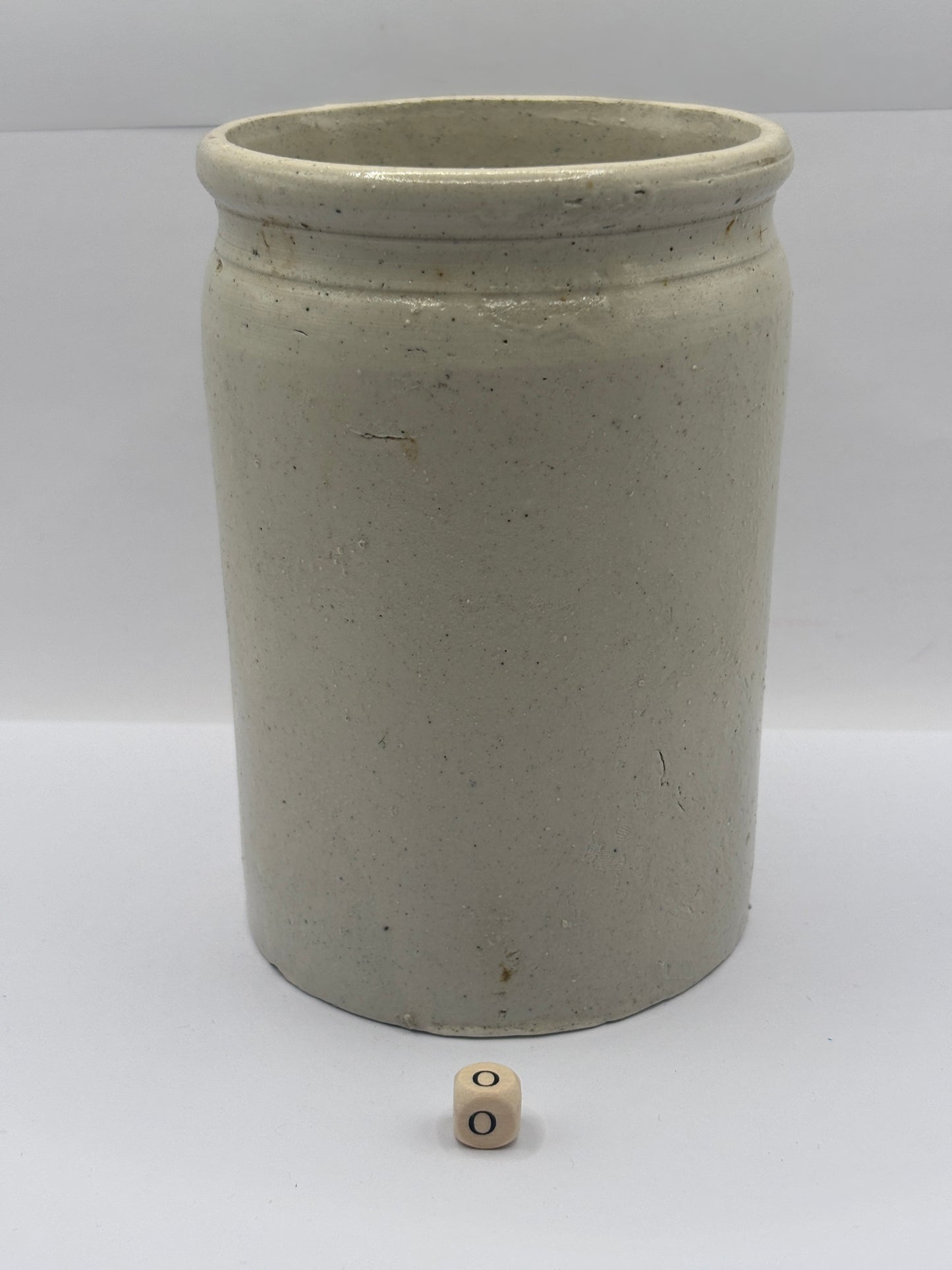 Old 2lb rolled top stoneware marmalade pot (o)