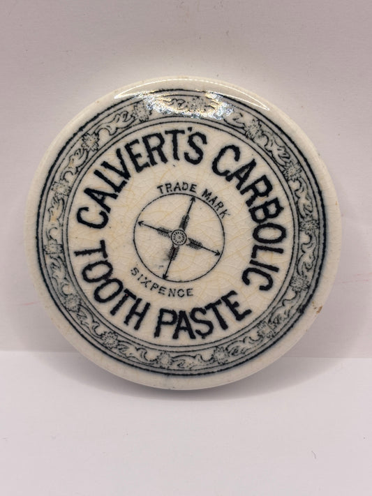 Old advertising lid, Calverts carbolic tooth paste