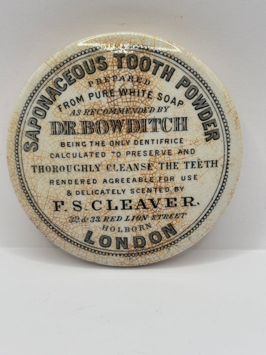 old advertising lid, Saponaceous tooth powder