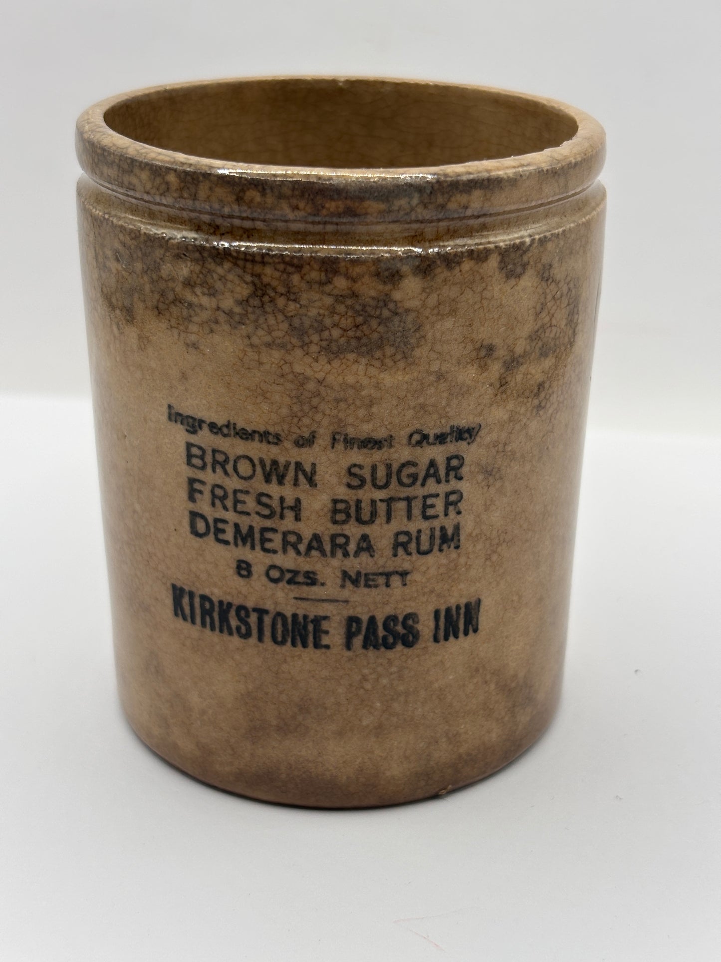 Old advertising jar, Cumberland rum butter.