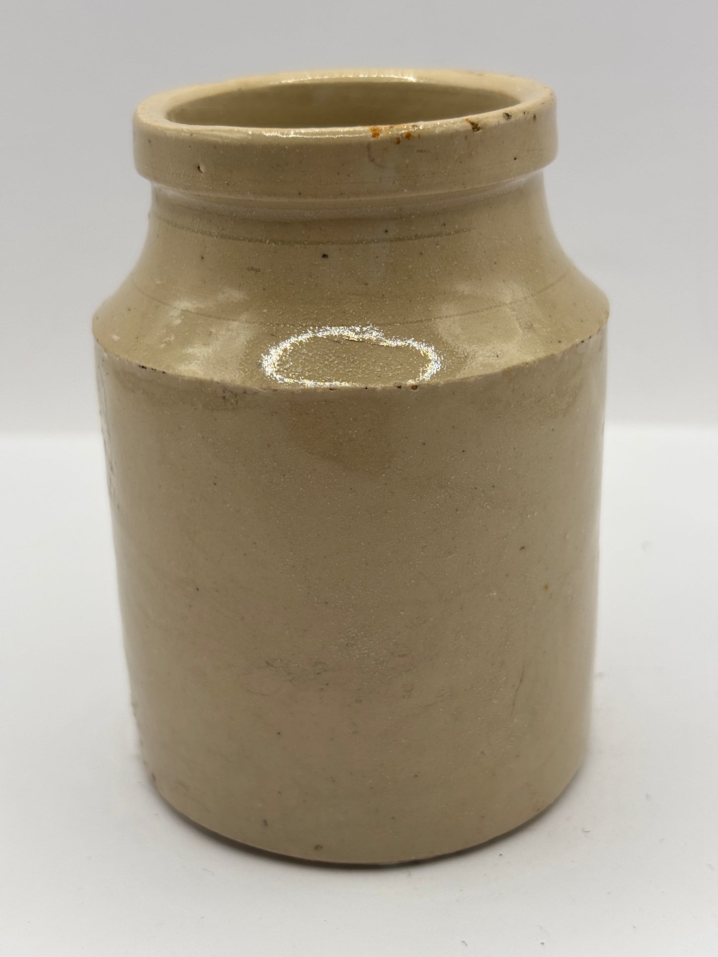 Old stoneware jar, mustard