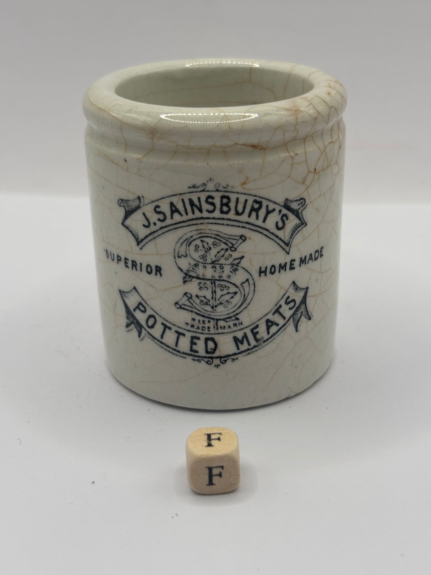 Old sainsburys advertising pot, potted meat (F)