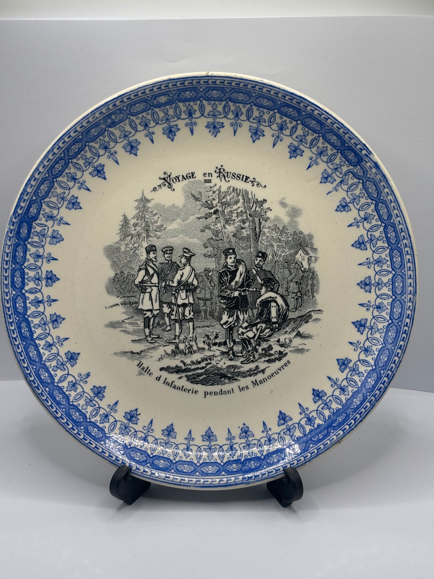 Antique french porcelain plate, mid 19th century