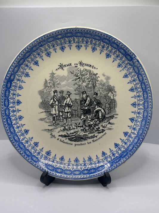 Antique french porcelain plate, mid 19th century