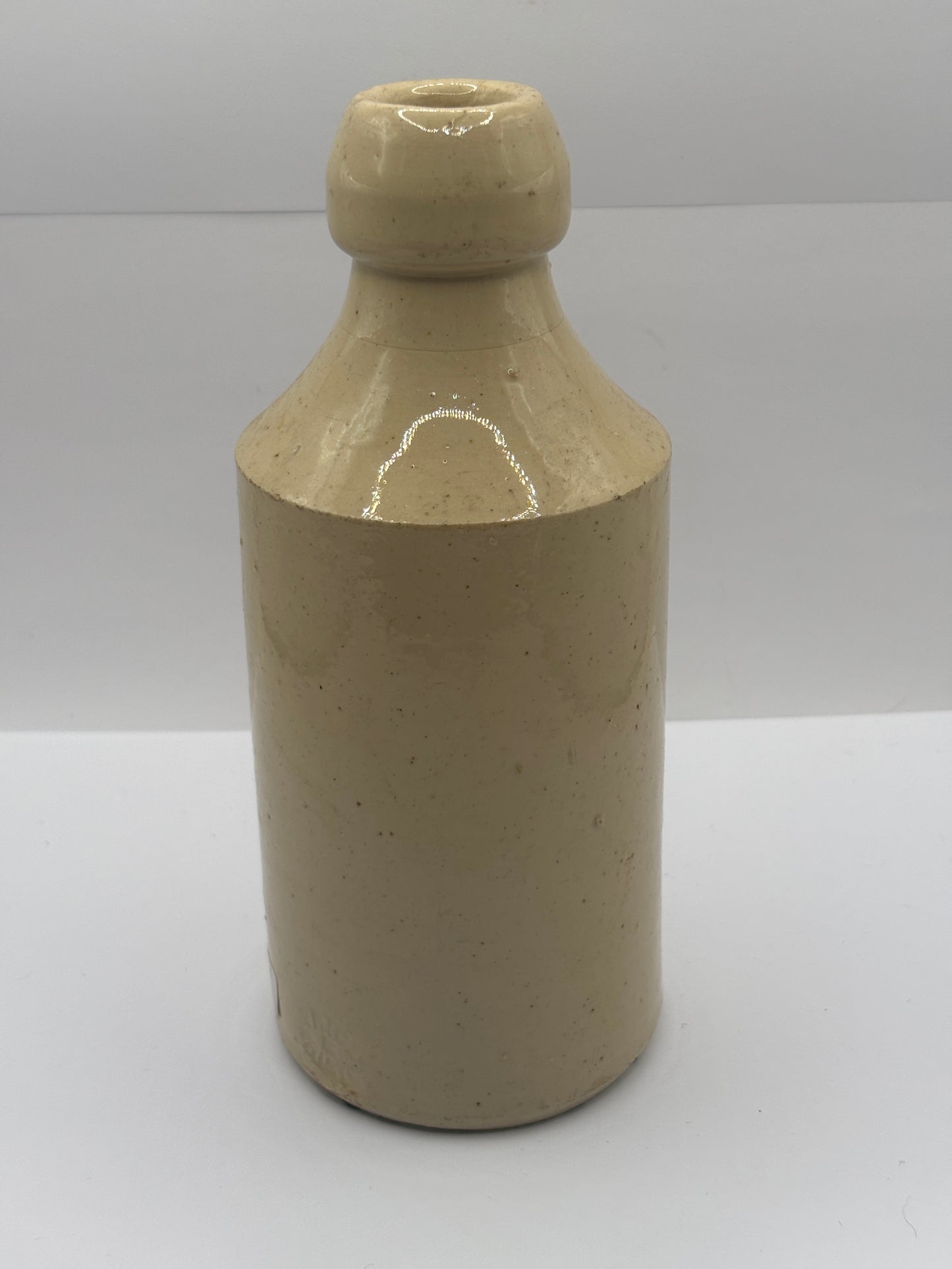 Old stoneware ginger beer bottle, Singleton & Co stone pop, Blackpool