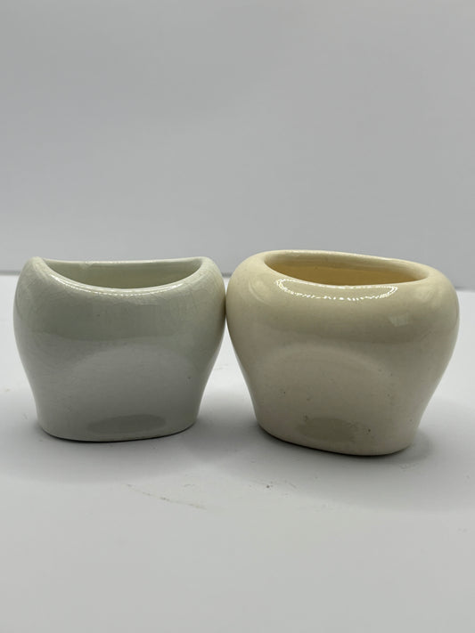 2 White porcelain eye baths