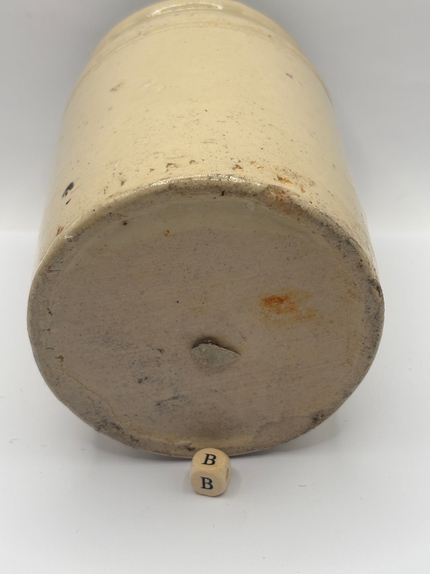 Old 2lb rolled top stoneware jam & marmalade pot (B)