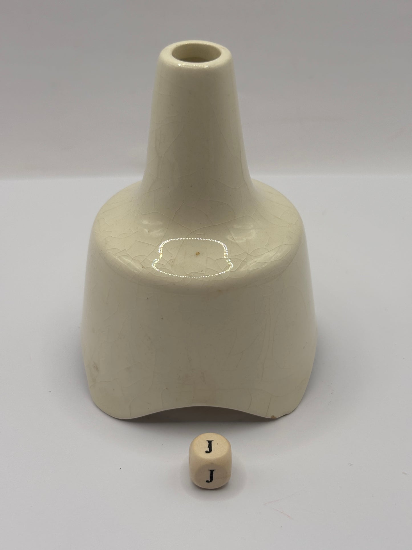 Vintage large Nutbrown stoneware pie funnel (J)