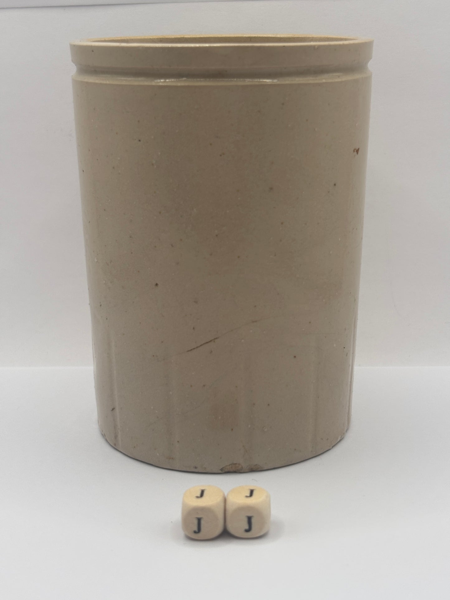Old 1lb half ribbed stoneware jam pot (JJ)