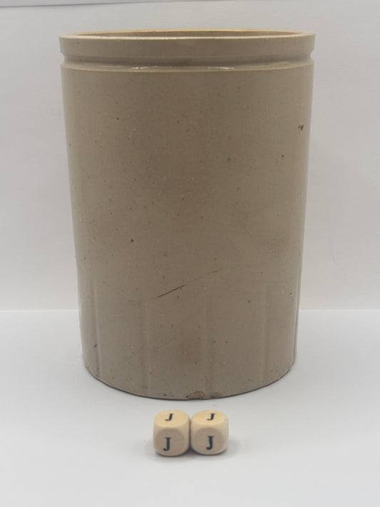 Old 1lb half ribbed stoneware jam pot (JJ)