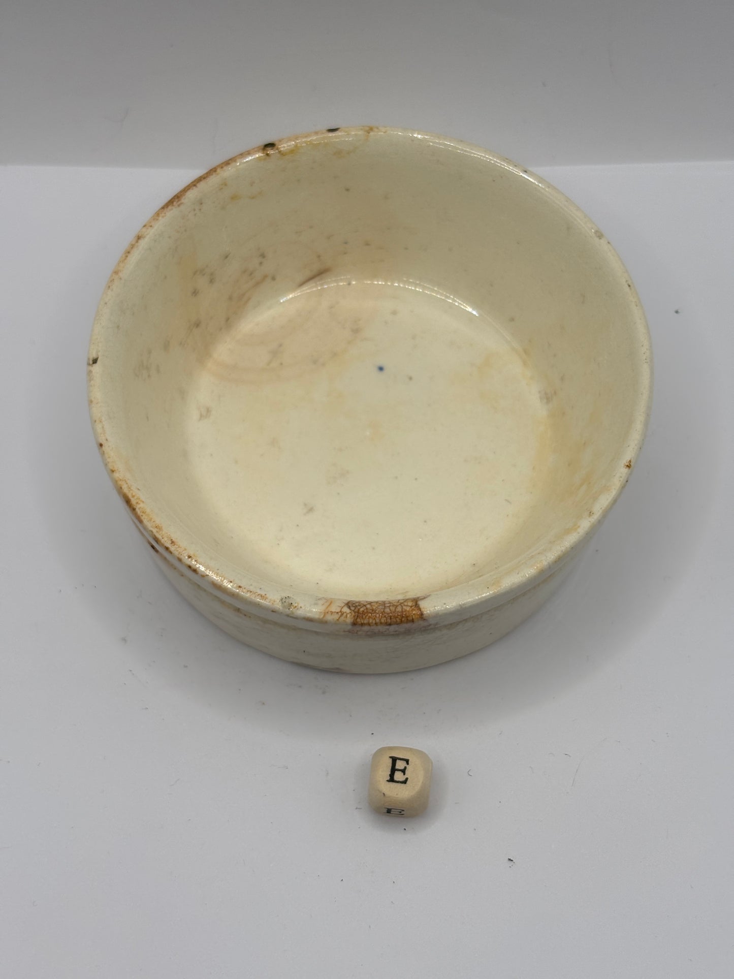 Old plain stoneware meat paste pot, potted meat (E)