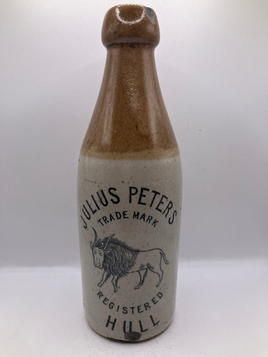 Stoneware ginger beer bottle Julius peters, Hull