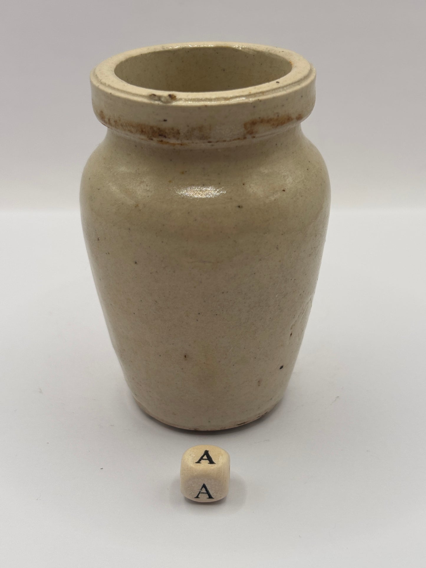Old stoneware advertising Virol jar (a) 8cms
