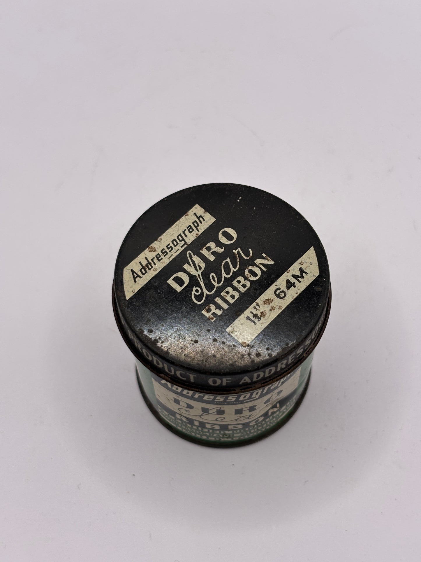 Old advertising tin, Duro clear ribbon tin