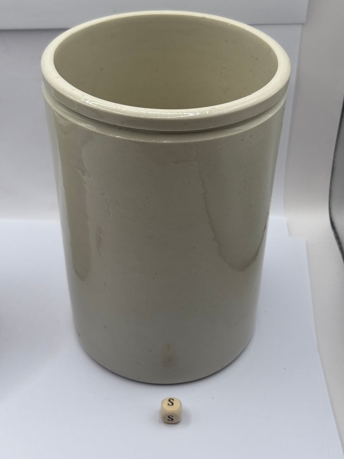Old rare Tall 3lb stoneware marmalade pot, James Keiller Dundee marmalade (s)