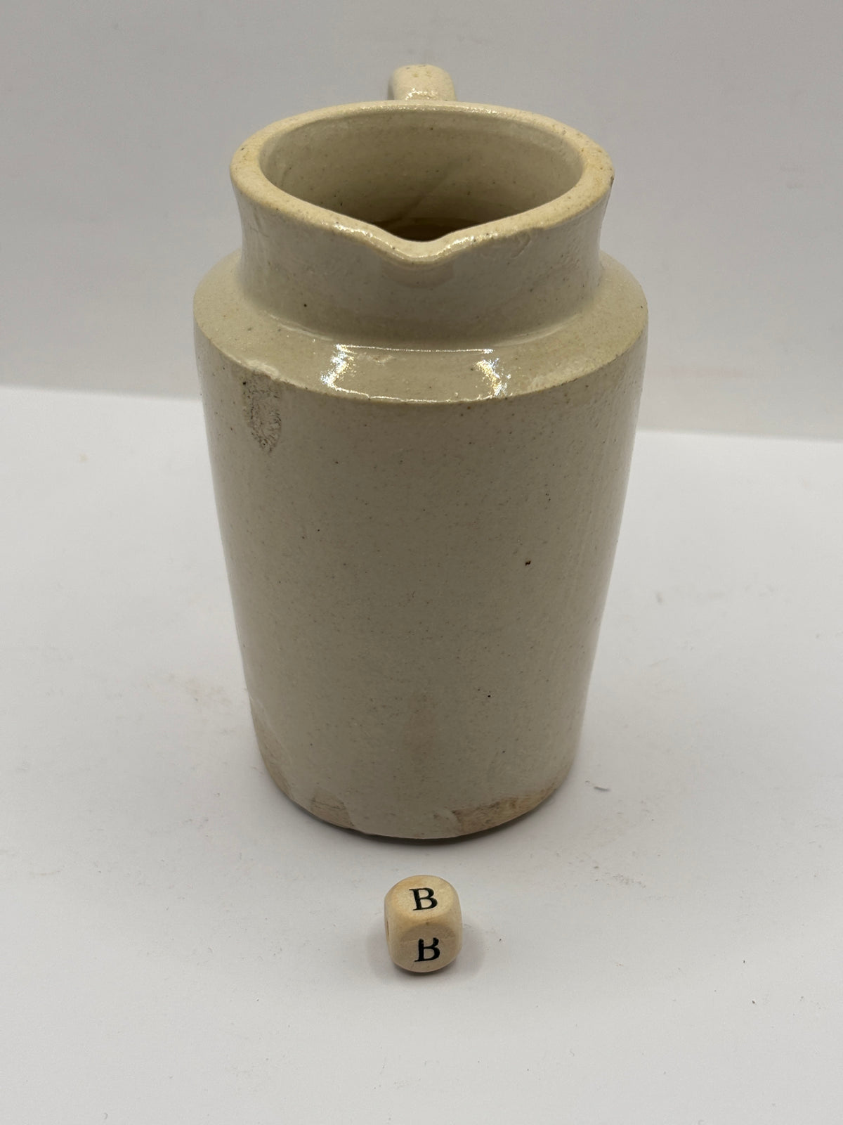 Old white stoneware cream jug (B)