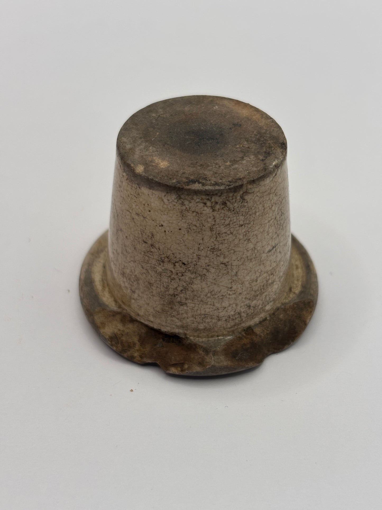 Old advertising stoneware desk inkwell, Manchester. Damaged