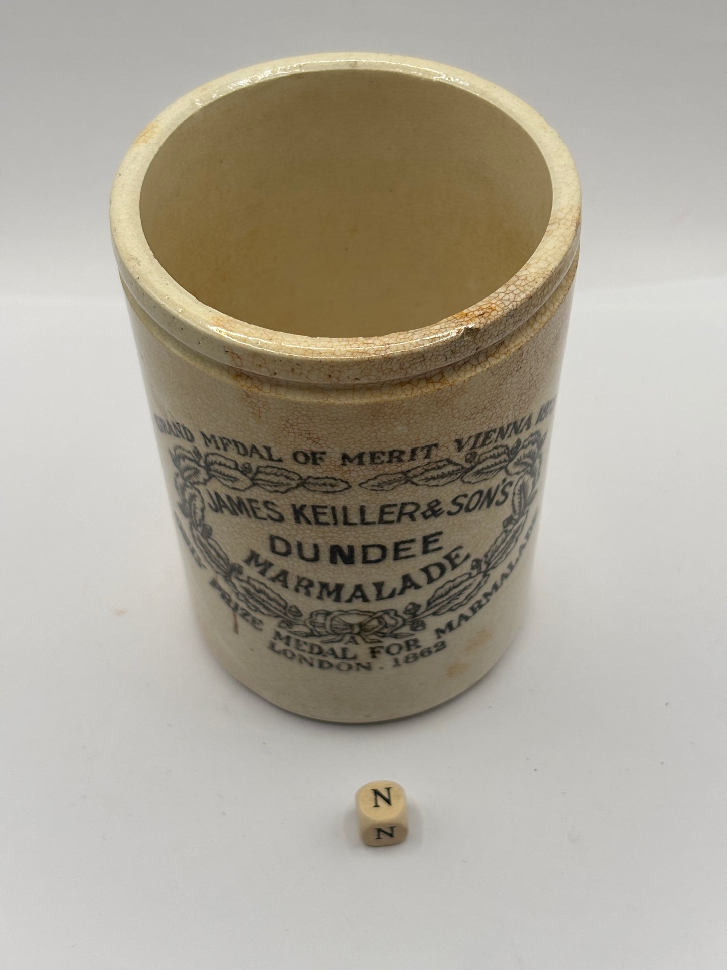 Old 1lb James Keiller Dundee marmalade jar (N)