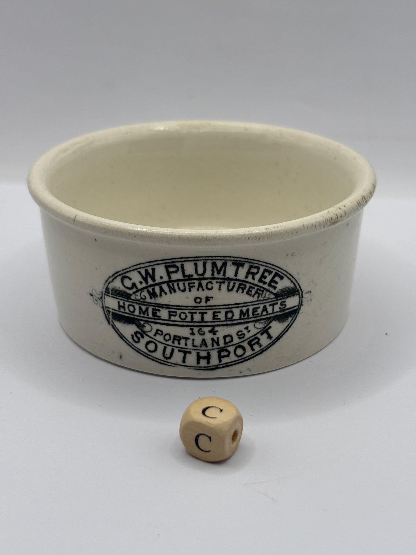 Old Plumtree advertising meat paste pot (c)