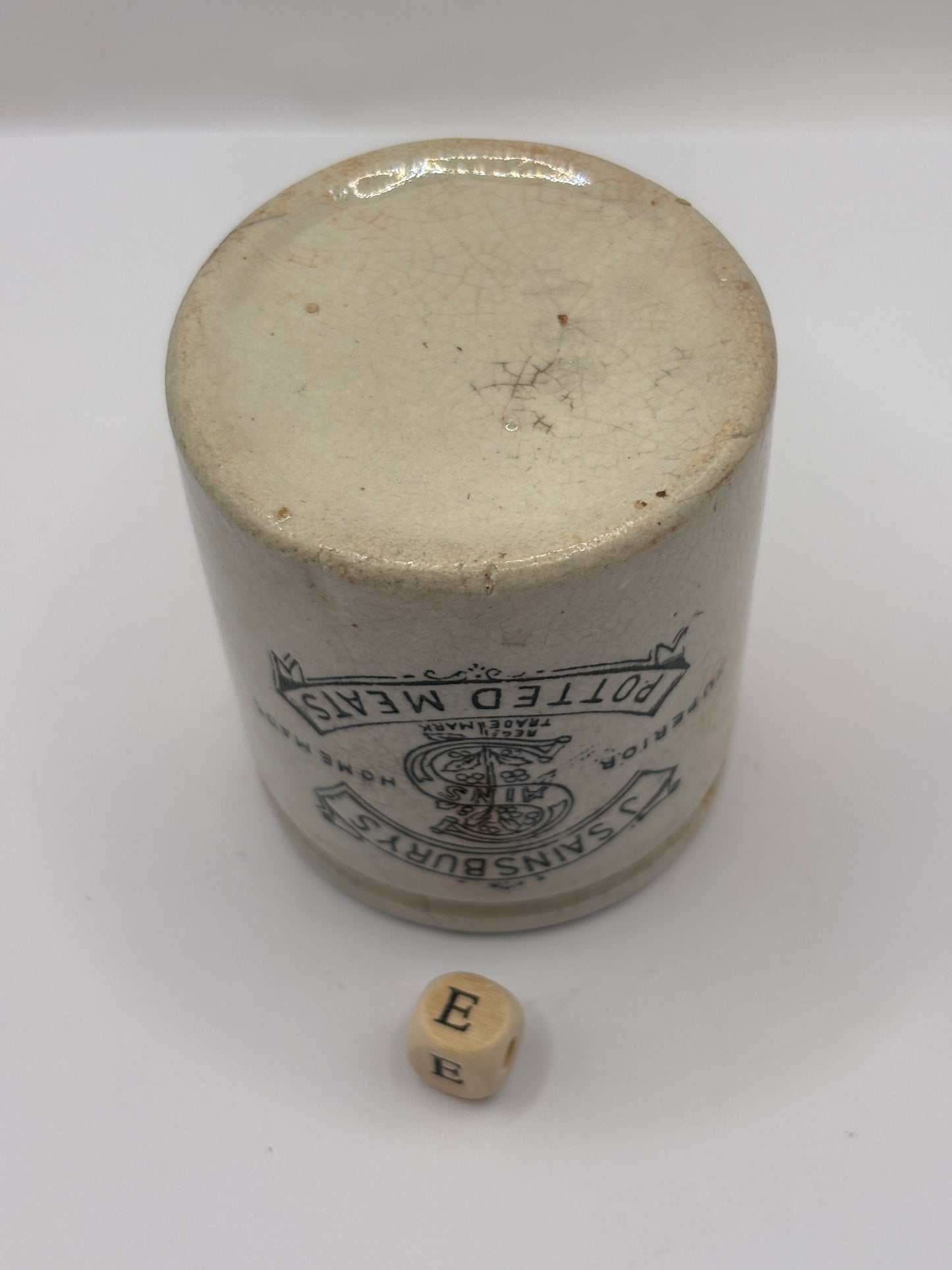 Old sainsburys advertising pot, home made potted meats (e)