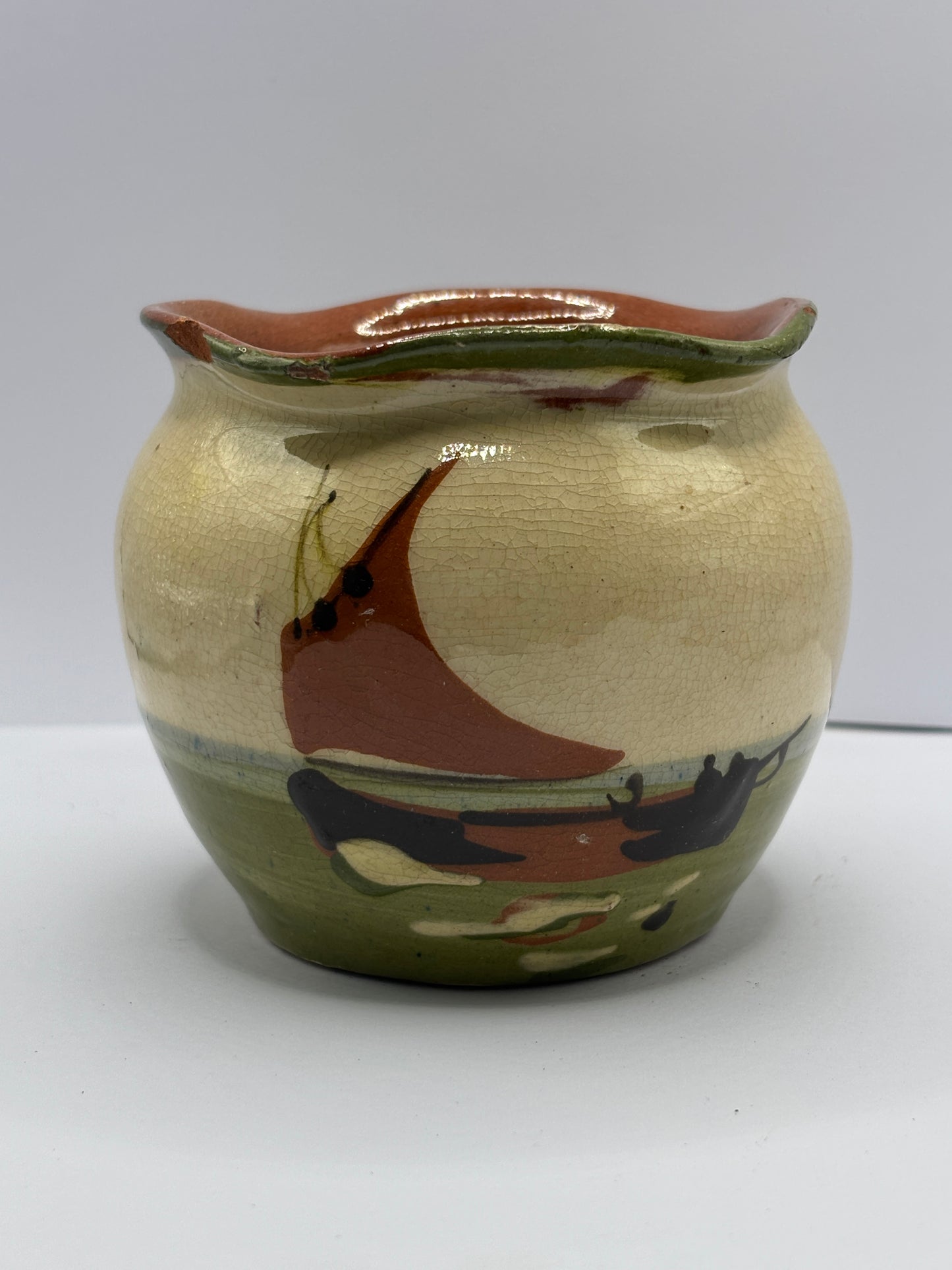 Antique Devon motto ware bowl. Time and tide…