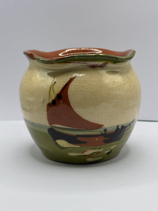 Antique Devon motto ware bowl. Time and tide…